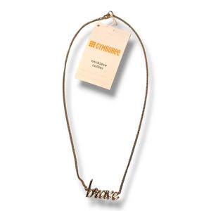 Gymboree Girls Gold "Brave" Necklace